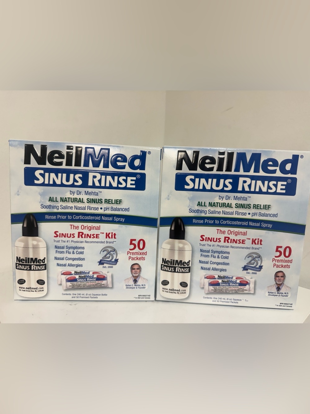 NeilMed Sinus Rinse Kit - White (50 Premixed Packets) x 2